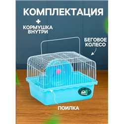 Клетка для грызунов «Пижон», 23×17×17 см, голубая