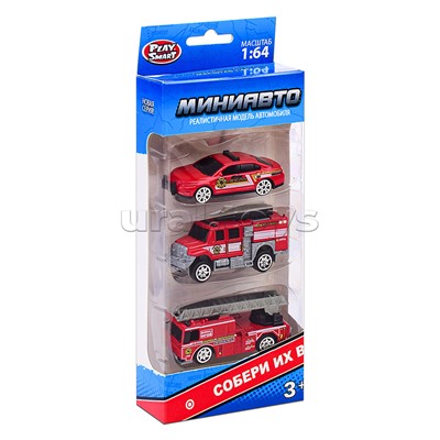 Набор техники "Мини Авто" пожарные спасатели, в коробке