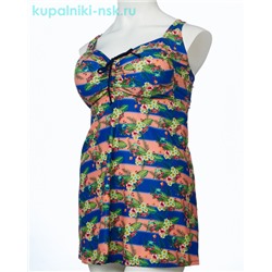 318001 цветы Купальник раздельный платье (56-64)