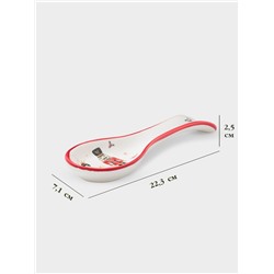 Подставка под ложку новогодняя Доляна «Сказочный бал.Щелкунчик», 22.3×7.1×2.5 см, доломит, белая