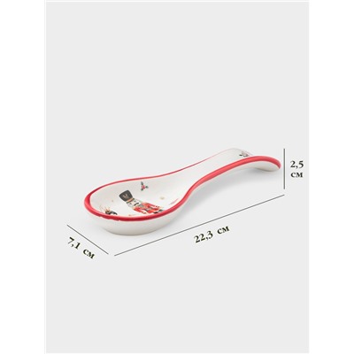 Подставка под ложку новогодняя Доляна «Сказочный бал.Щелкунчик», 22.3×7.1×2.5 см, доломит, белая