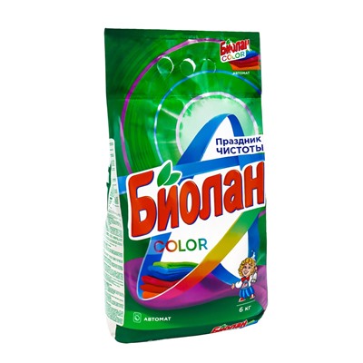 Порошок стиральный "Биолан" Автомат Color, 6000 г