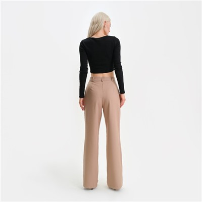 Брюки женские прямые MIST, размер 48, бежевые