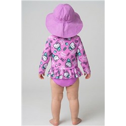 Комплект детский для девочек: плавательный костюм трикотажный, панама текстильная PLAYTODAY, 1243978