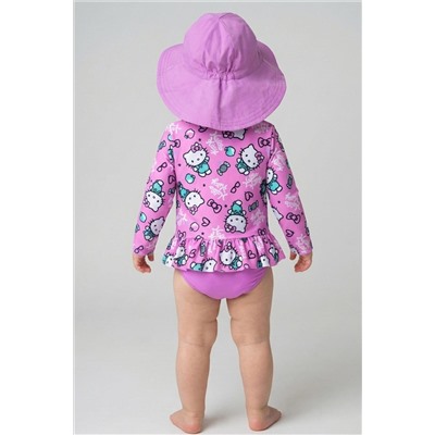 Комплект детский для девочек: плавательный костюм трикотажный, панама текстильная PLAYTODAY, 1243978