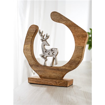 Сувенир интерьерный в деревянном кольце «Оленёнок», 33×8×34 см
