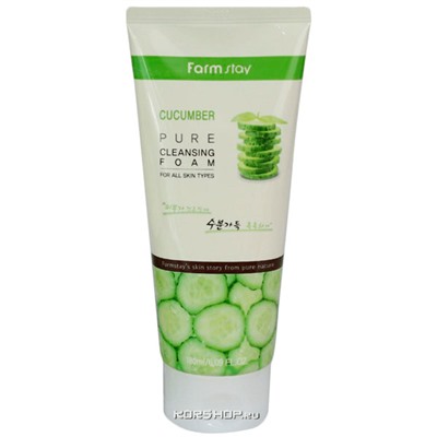 Пенка для умывания с огурцом Pure Cleansing Foam FarmStay, Корея, 180 мл Акция
