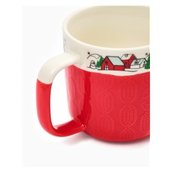 Кружка новогодняя керамическая «Новогодняя деревушка», 350 мл, ручная работа
