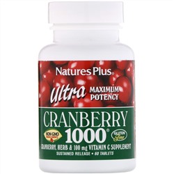 Nature's Plus, Ultra Cranberry 1000, 60 таблеток