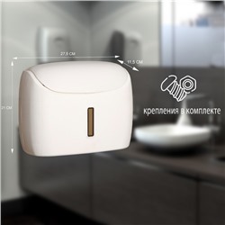 Диспенсер для бумажных полотенец в листах, пластик, 27×11.5×21 см, белый