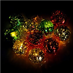 Электрогирлянда "Цветные шарики" 2м, 10 ламп, цвет: цветная