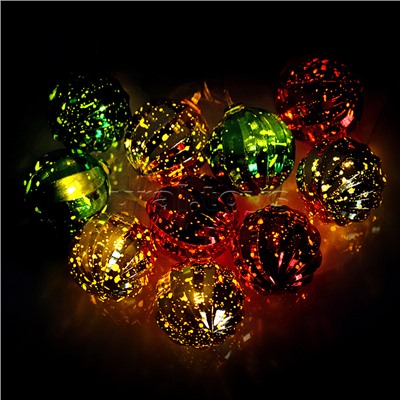 Электрогирлянда "Цветные шарики" 2м, 10 ламп, цвет: цветная