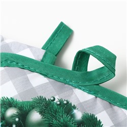 Кухонный набор 2 прихваткиДоляна Christmas прихватка 17*17см, Варежка-прихватка новогодняя 26*16 см,100%п/э