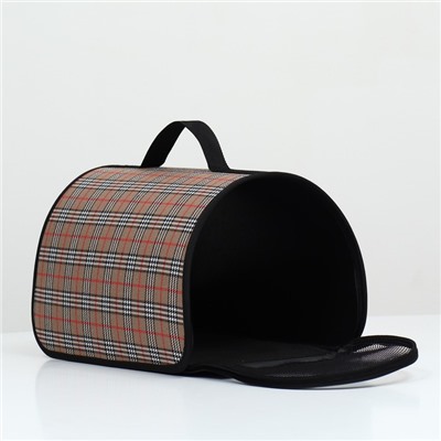 Сумка - переноска для животных «Карпетбеггер», 40.5×24×24 см, клетчатая
