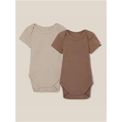 Набор боди SL HOME, рост 80-86 см, бежевый, кофейный