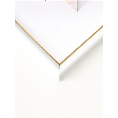 Фоторамка для фото 20×30 см «МИРАМ», пластик, белый с золотом, (пластиковый экран)