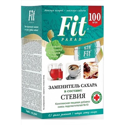 ФитПарад № 10 - 100г эритрит, сукралоза, стевиозид 100шт САШЕ ЭКОПРОДУКТЫ, 1180103