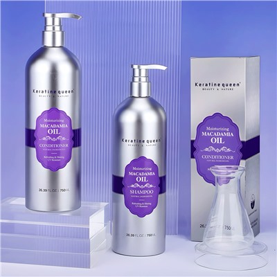 Увлажняющий шампунь и кондиционер с маслом макадамии Keratine queen