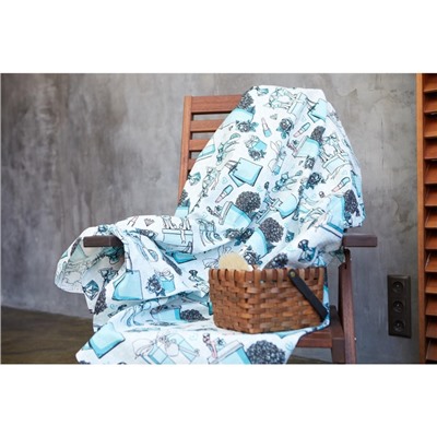 Простыня вафельная банная «Этель» Mint mood, 150×180 см, хлопок 100%