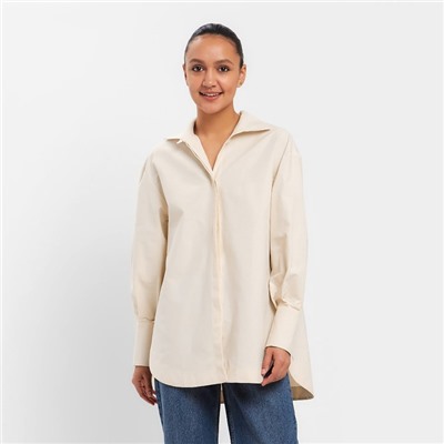 Рубашка женская с рукавами фонариками MINAKU: Casual Collection, размер 48, цвет молочный