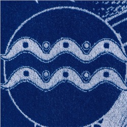 Полотенце махровое Этель «Знаки зодиака: Водолей», 70×130 см, 100% хлопок, 420 г/м², синее