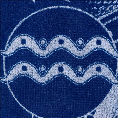 Полотенце махровое Этель «Знаки зодиака: Водолей», 70×130 см, 100% хлопок, 420 г/м², синее