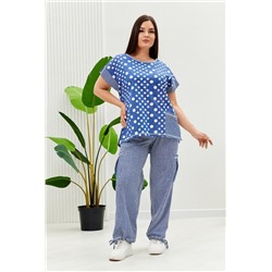 Костюм 9206 (Полоса горох джинс)