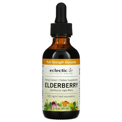 Eclectic Institute, Elderberry, 500 mg, 2 fl oz ( 60 ml)