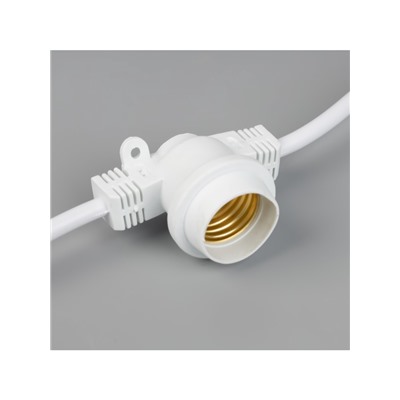 Гирлянда «Белт-лайт» 10 м, IP65, УМС, 2W, белая нить, шаг 40 см, Е27 (без ламп), 220 В