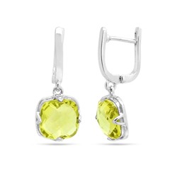 Серьги из серебра лимонный топаз, Фурианте