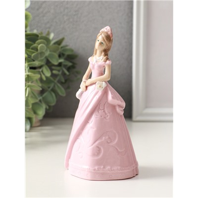 Фигурка керамика «Леди в розовом платье с сумочкой», 6.6×7.5×14.8 см