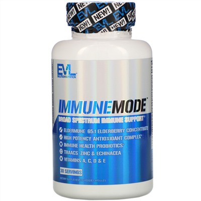EVLution Nutrition, ImmuneMode, Broad Spectrum Immune Support, 30 Veggie Capsules