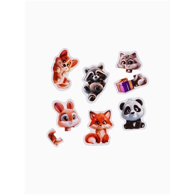 Макси-пазлы «Зимние истории», новогодний набор игрушек, 6 шт., 12 деталей, для ванны