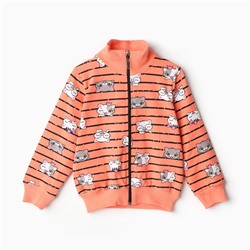 Толстовка для девочки, цвет коралловый, рост 86 см