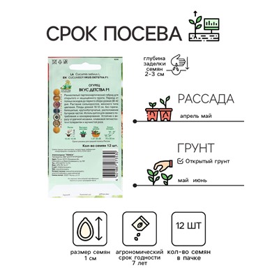 Семена Огурец "Вкус детства F1" 12 шт
