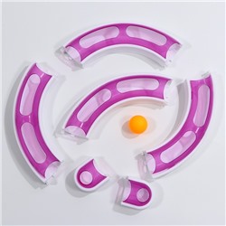 Игрушка для кошек «Пижон» 2-в-1 «Круг и волна» с 2 вариантами сборки, белая/фиолетовая