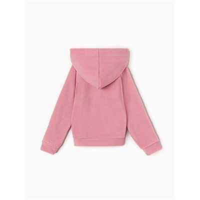 Толстовка флисовая детская MINAKU: Fleece Soft, розовая, рост 110 см