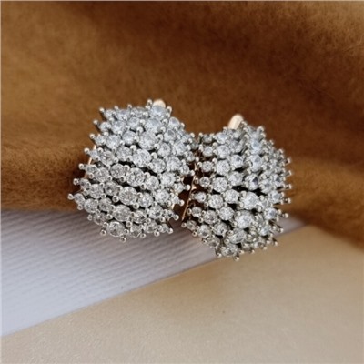 Серьги дорожка ювелирная бижутерия коллекция "Дубай", покрытие позолота, вставка: фианиты, цвет: прозрачный, арт.213.547