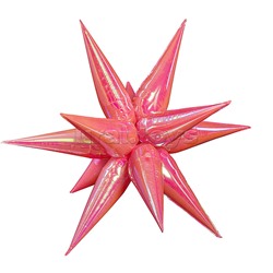 Шар 3D (40''/102 см) Звезда, Составная, Розовый, Хамелеон, 1 шт. в уп.
