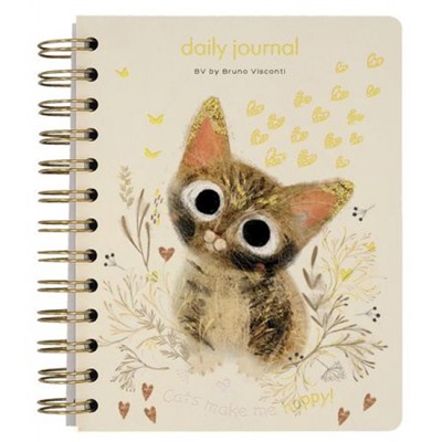 Ежедневник недатированный А6 272 стр. на спирали "КОТИКИ ПРИНОСЯТ СЧАСТЬЕ" 3-703/07 Bruno Visconti