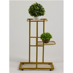 Подставка для цветов Greengo, 3 полки, 43×22×57 см, напольная, металл, цвет золотой