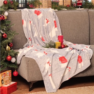 Плед LoveLife «Северные мишки» 150×200 см,100% п/э, велсофт 280 г/м²