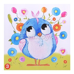 Аппликация наклейками по номерам. Весёлые птички