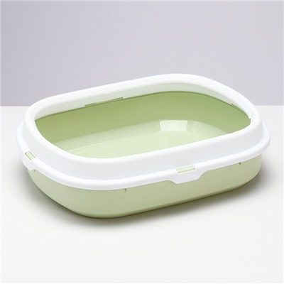 Туалет с бортом, 40×34×11 см, пластик, зелёный