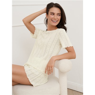 Omsa Пижама OmD 0260D POINTELLE Пижама жен. (Футболка+Шорты с гульфиком), СО