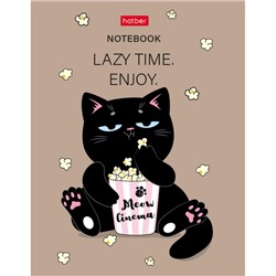 Записная книжка А6  32л клетка "Котэ" мат.лам (090687) Хатбер