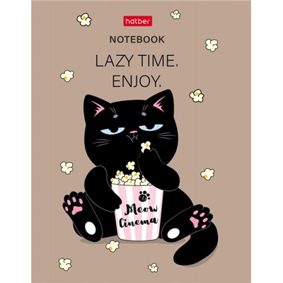 Записная книжка А6  32л клетка "Котэ" мат.лам (090687) Хатбер