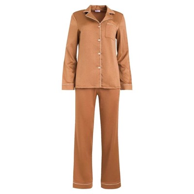 Пижама женская (сорочка, брюки) MINAKU: Light touch, бронзовая, размер 46