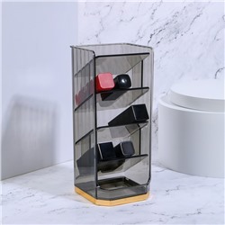 Органайзер для хранения косметики CALM, многоуровневый, 5 секций, 21×9×8.5 см, полупрозрачный, чёрный