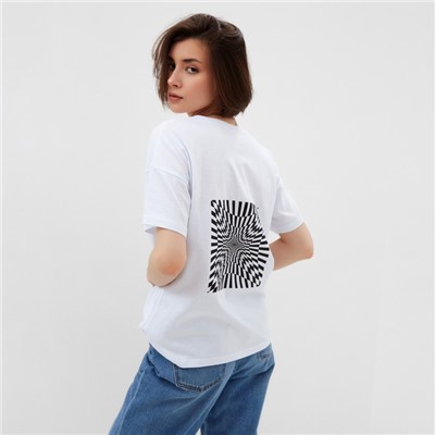 Футболка женская MINAKU Abstraction, белая, размер 42